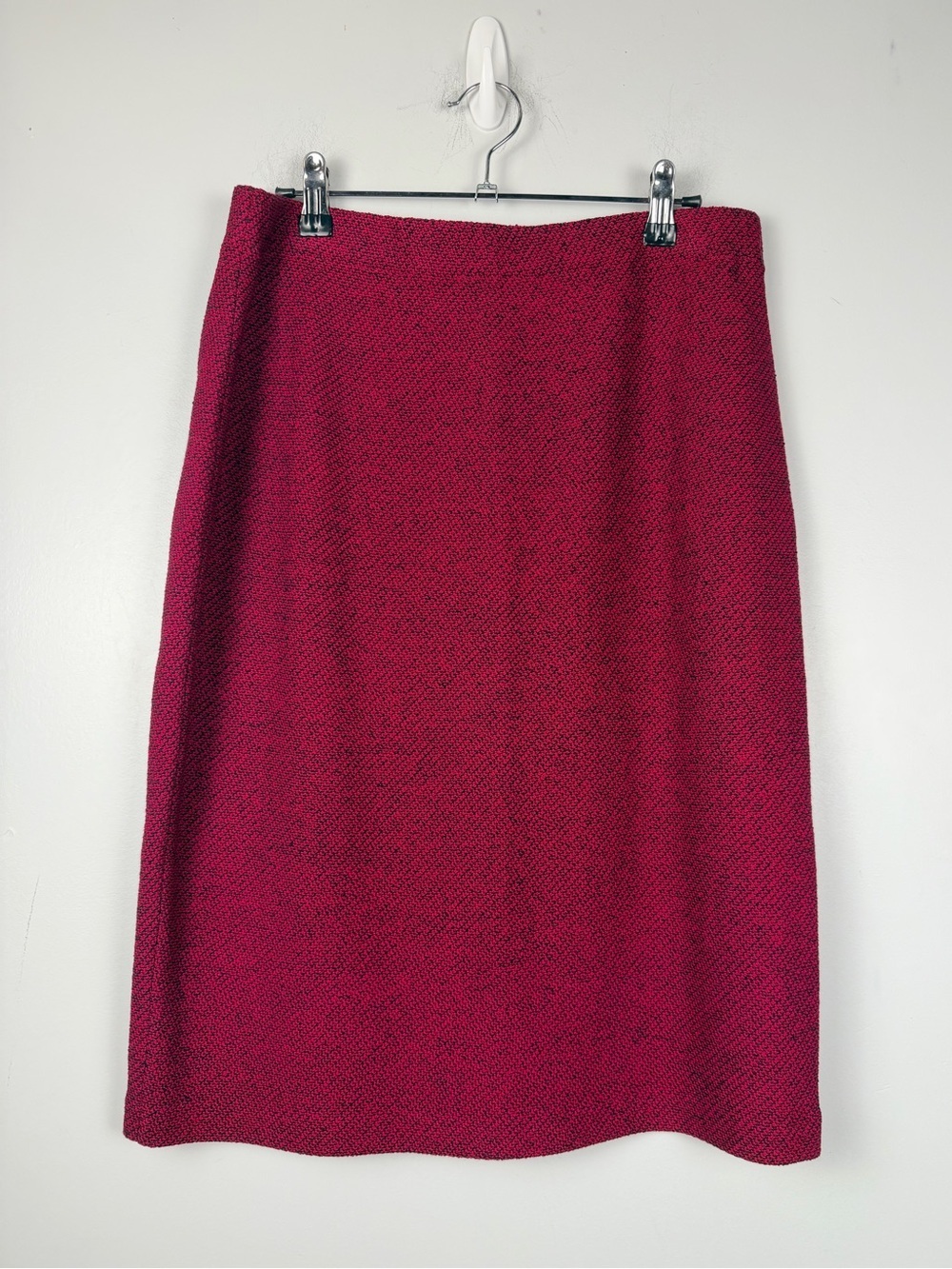 St. John Pink black Santana knit wool blend skirt size 10